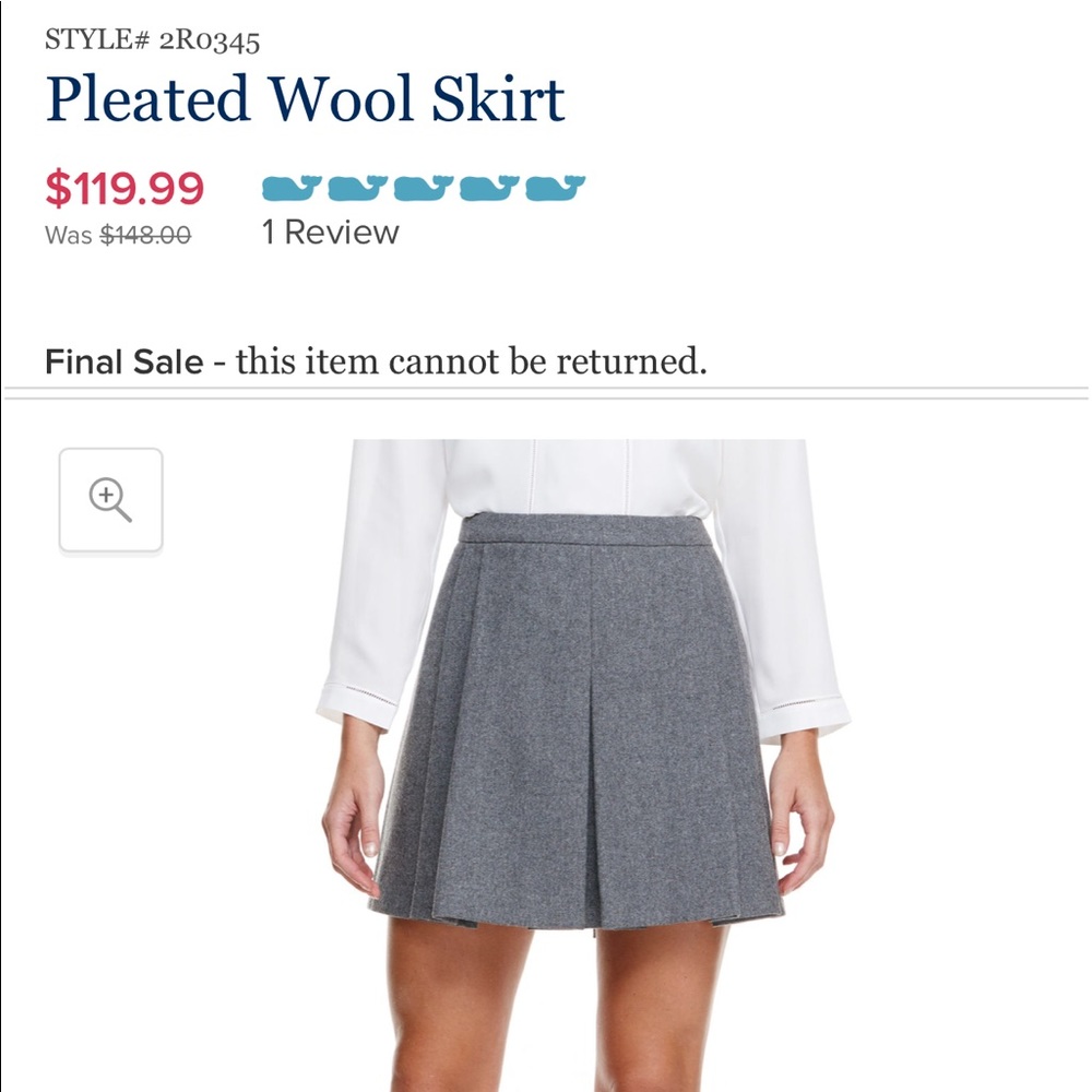 Vineyard Vines Wool Pleated Skirt